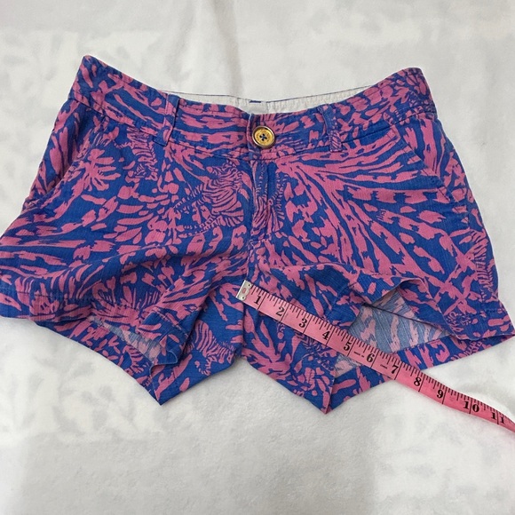 Lilly Pulitzer Womens Callahan Short Rollin' in the Grass Zebra Size 2 Pink Blue - Picture 7 of 9